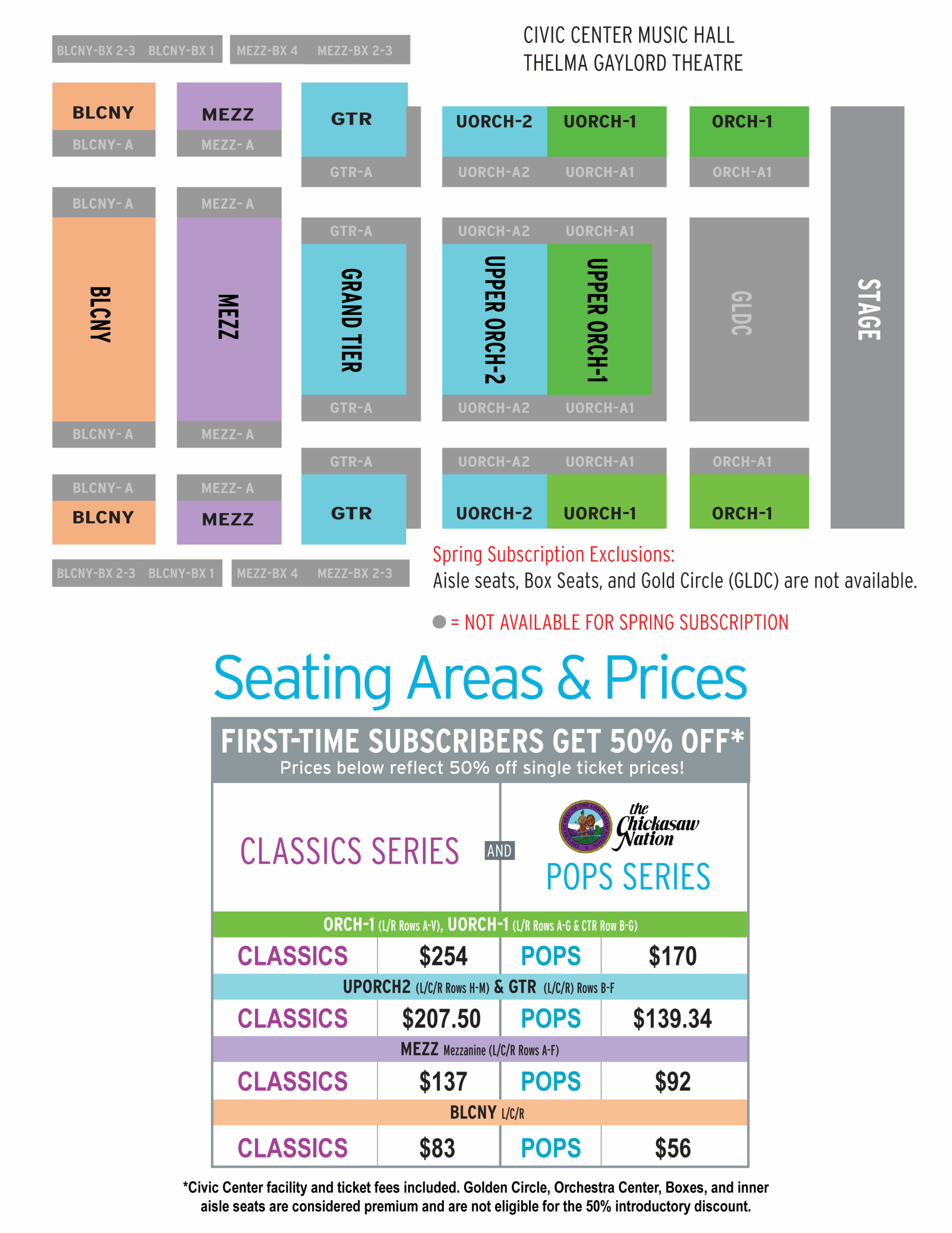 Spring Subscription Seating Map